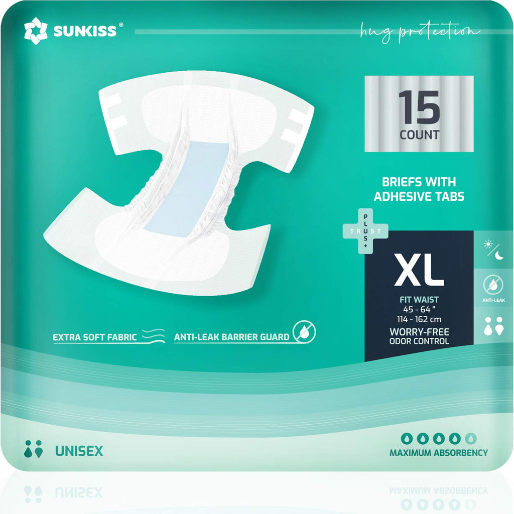 Adult Diapers XLarge 15 Count & Wet Wipes 200 Count P519051