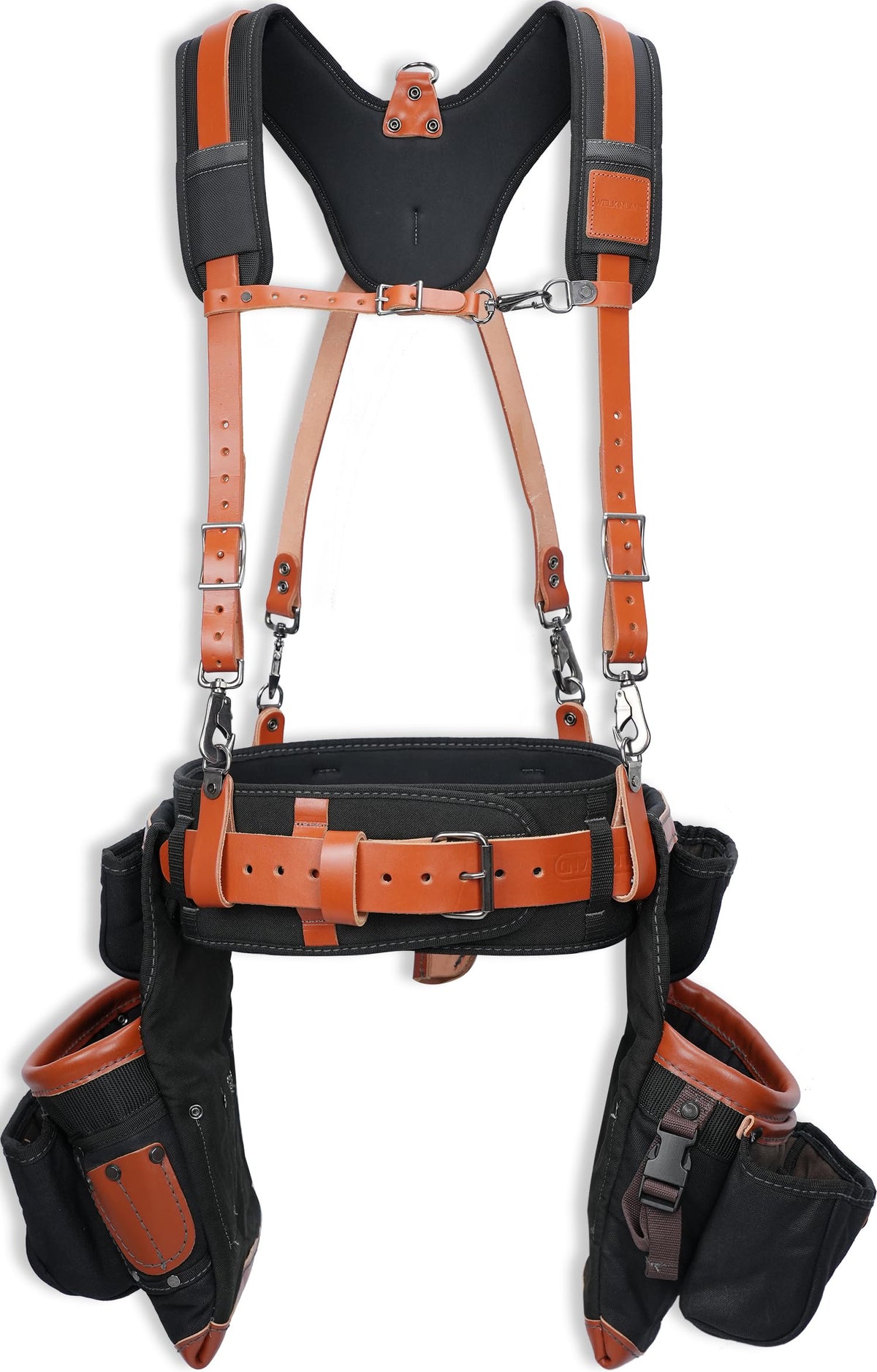 Top-Grain Leather Tool Belt With Suspenders H6213