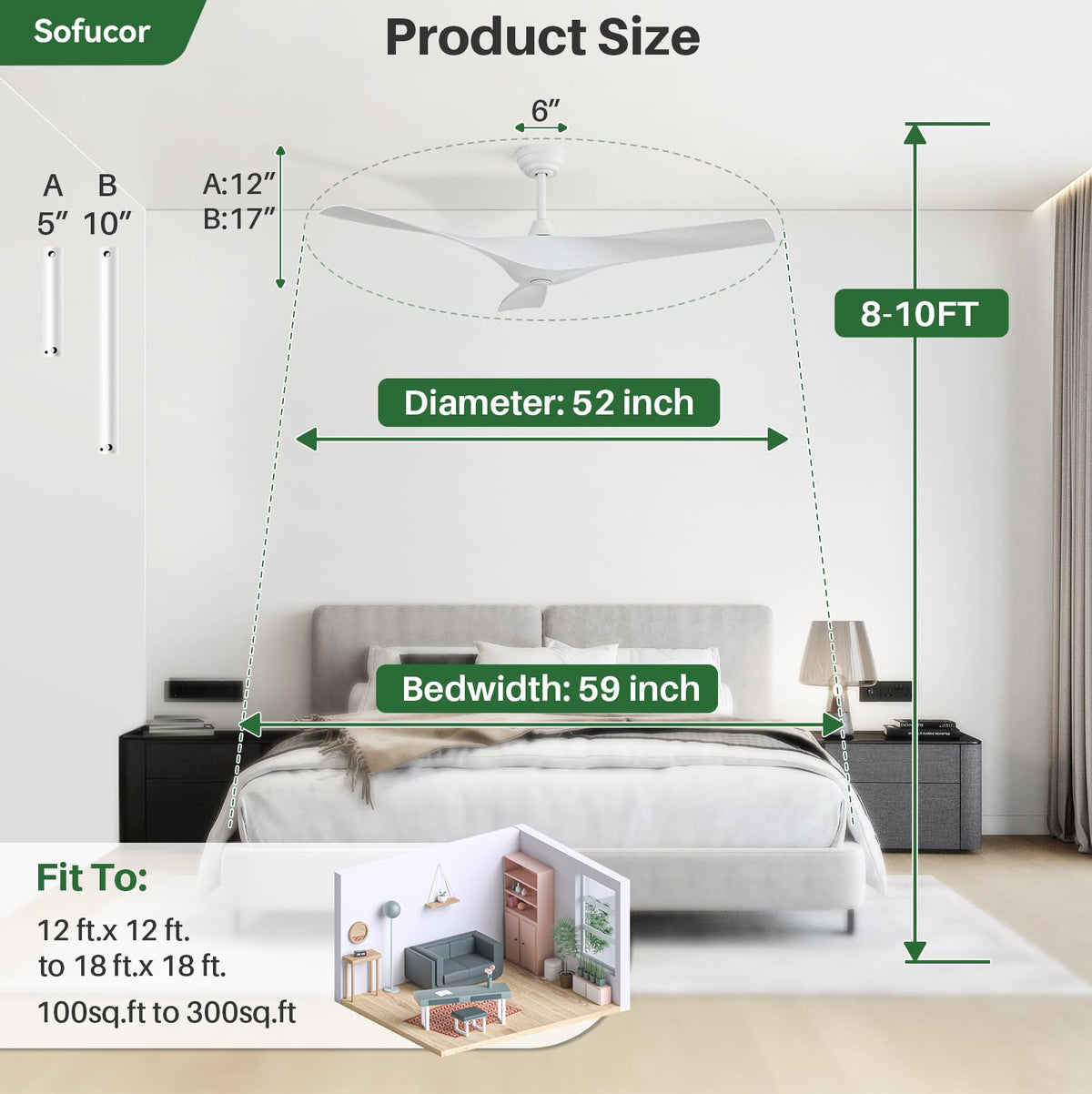 52 Inch Ceiling Fan Y8179