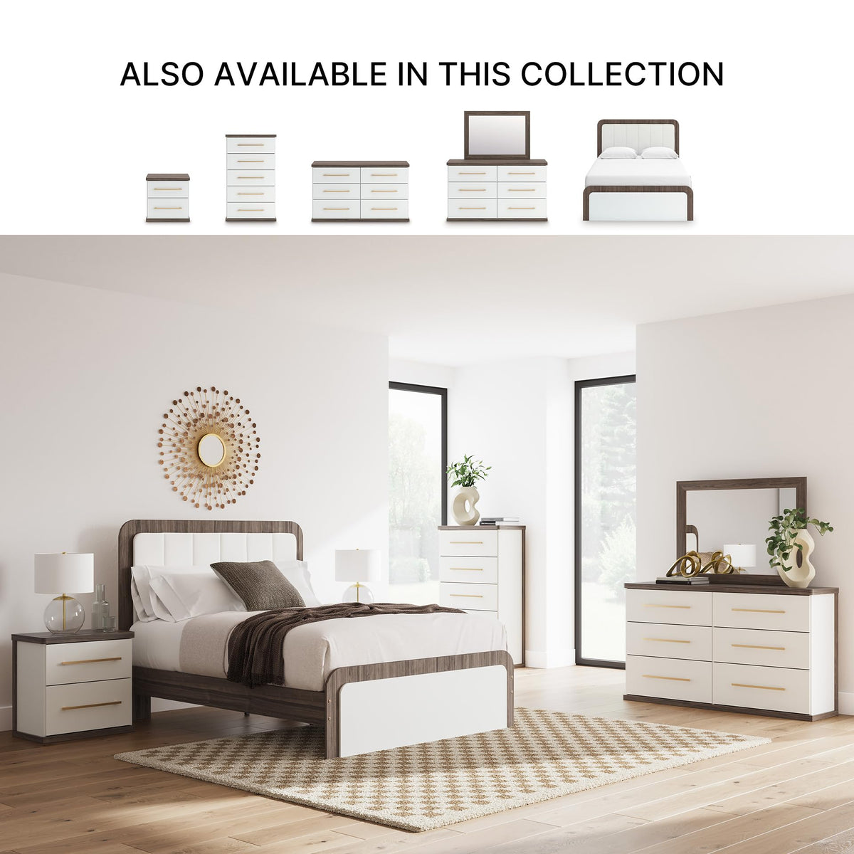 Contemporary 5-Drawer Chest with Walnut Finish T80568