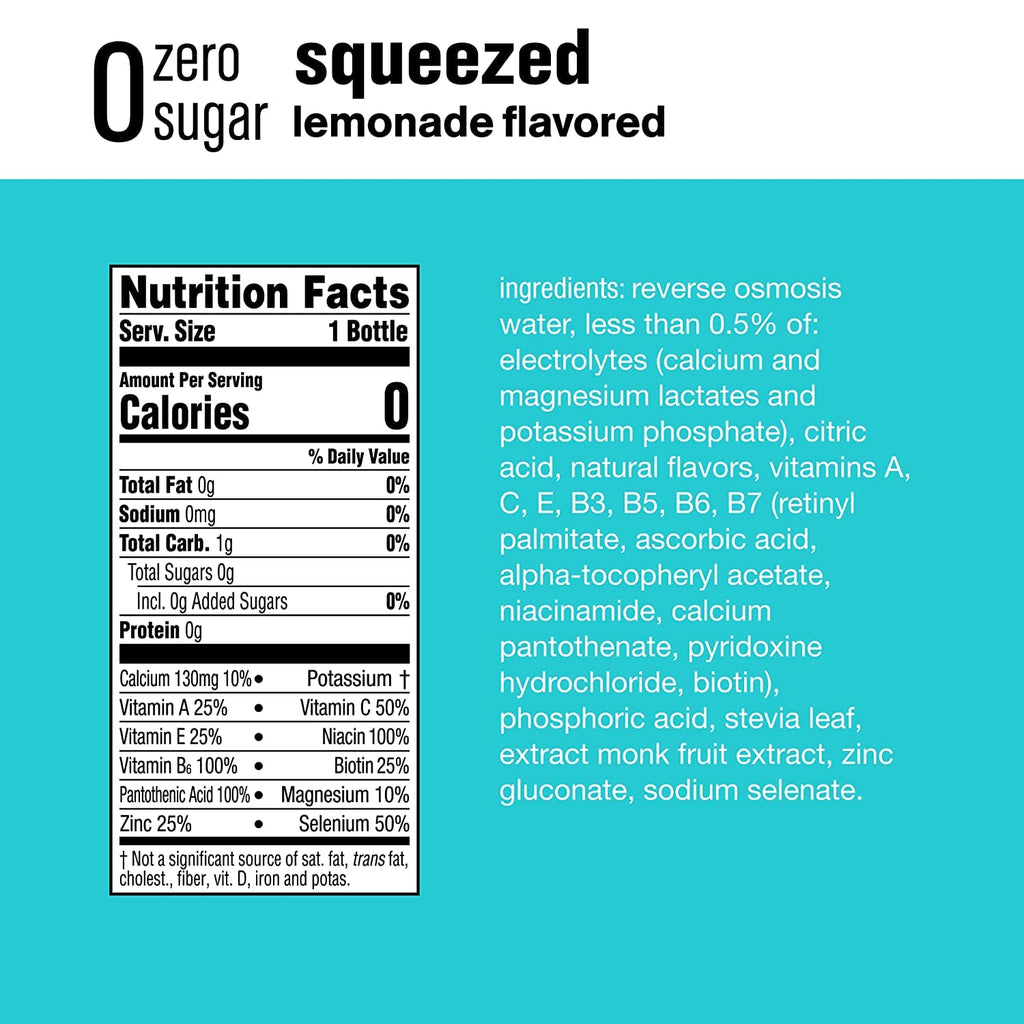 20 Fl Oz Vitamin Water ZERO Sugar Lemonade Pack of 12 R974