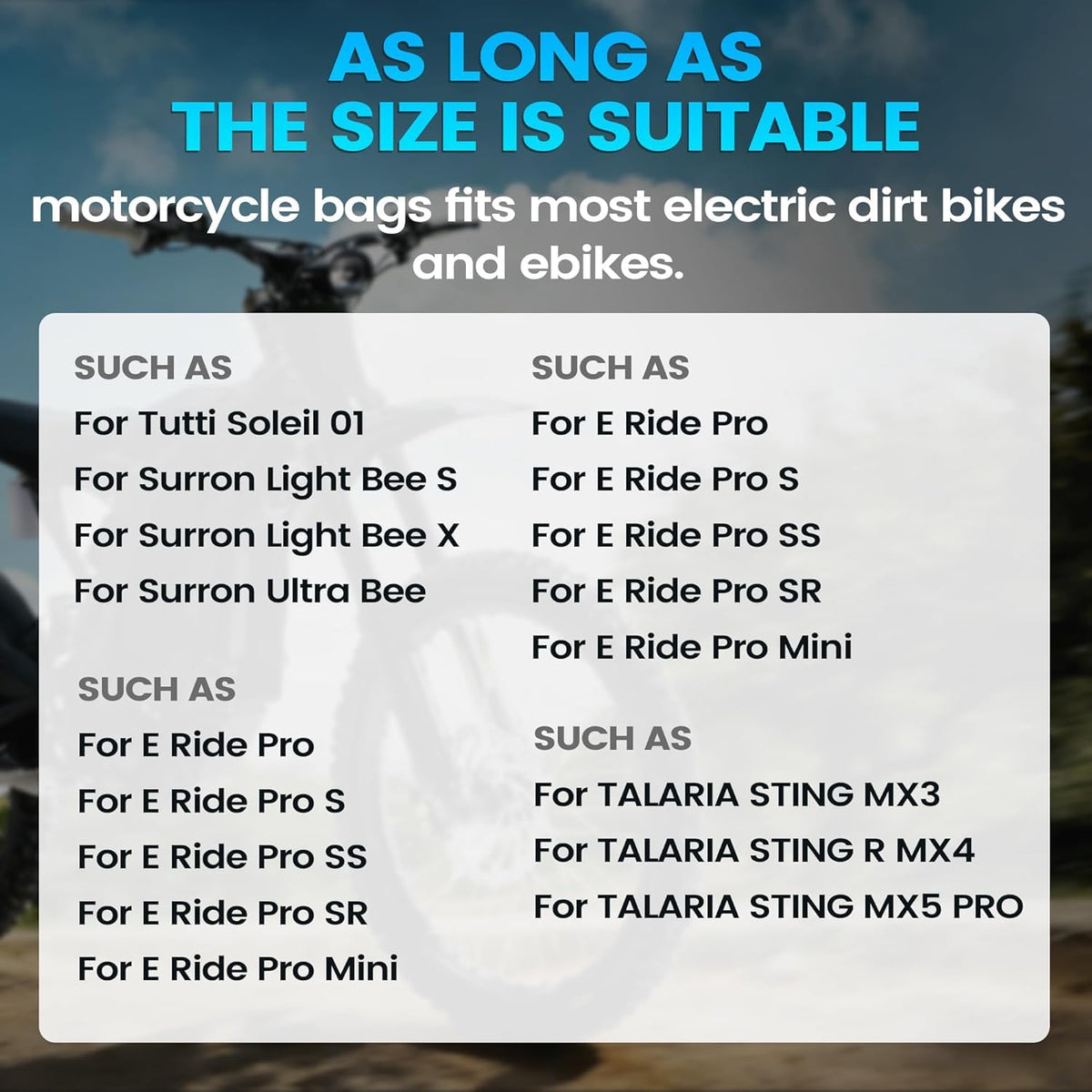 Black Motorcycle Front Frame Bag E59262