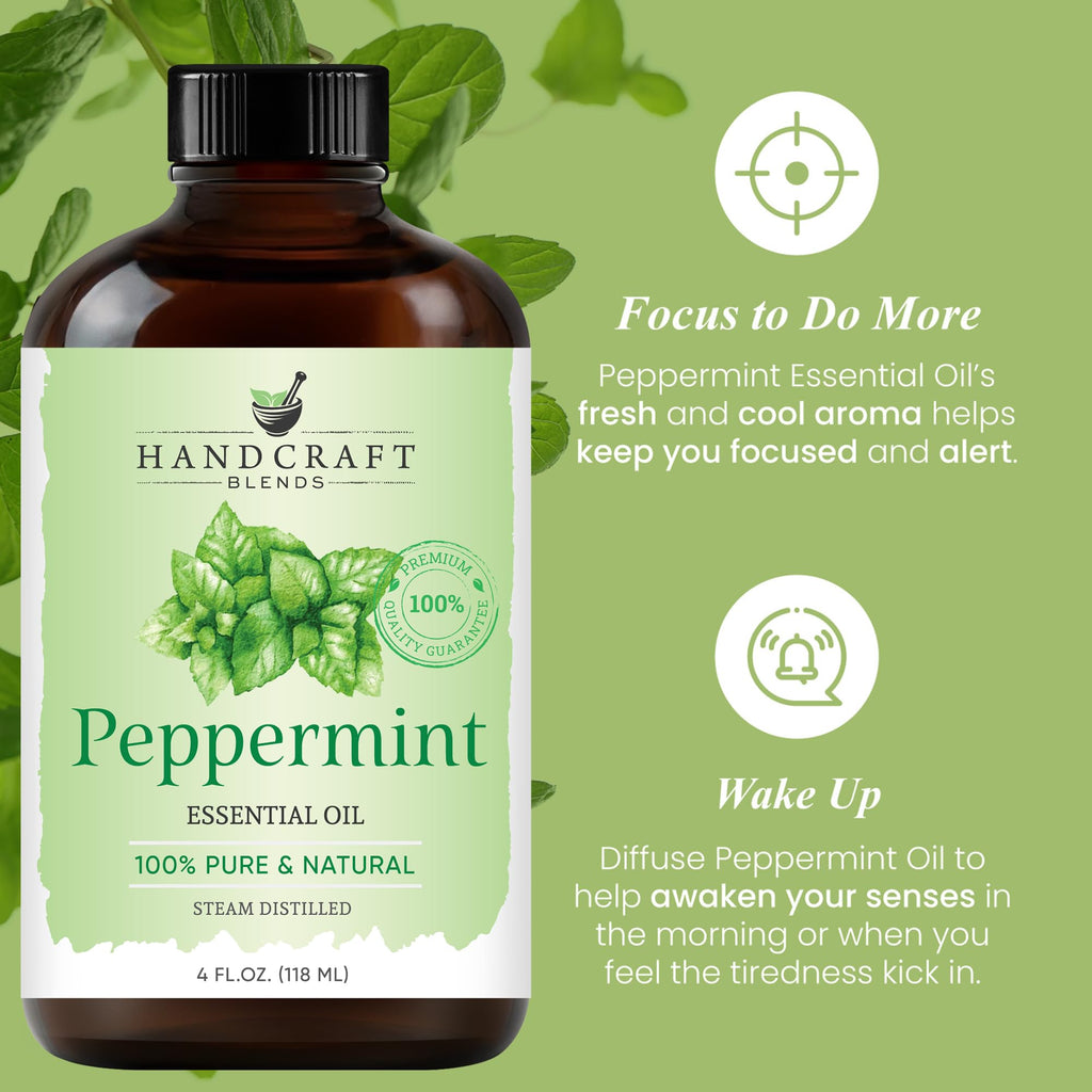 Peppermint and Lavender Essential Oils Set 2 x 4 Fl Oz W147