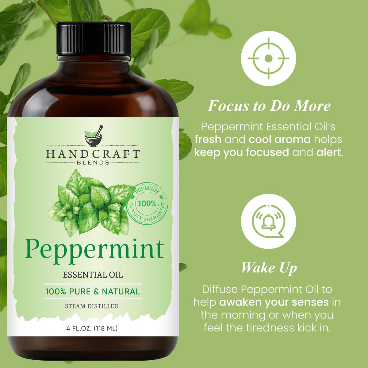 Peppermint and Lavender Essential Oils Set 2 x 4 Fl Oz W147