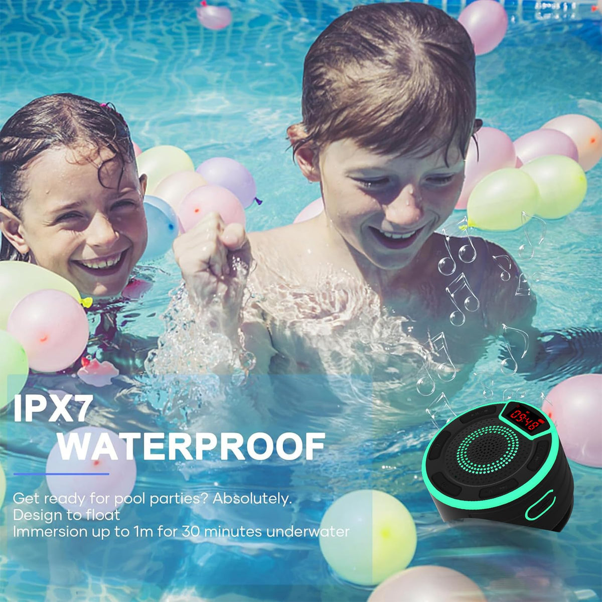 IPX7 Waterproof Portable Bluetooth Speaker with Suction Cup B6115