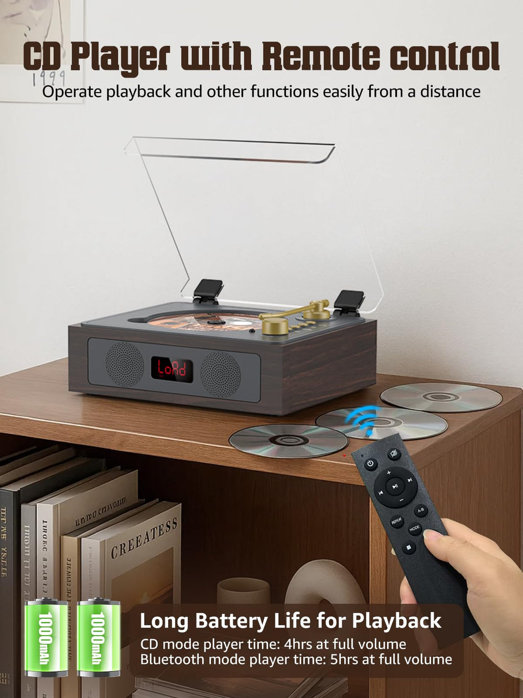 Portable CD Player with Built-in Speakers Bluetooth M89600