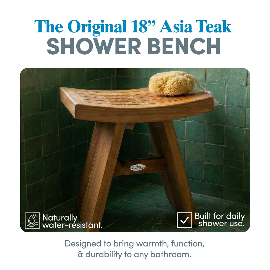 18" Teak Shower Bench S901