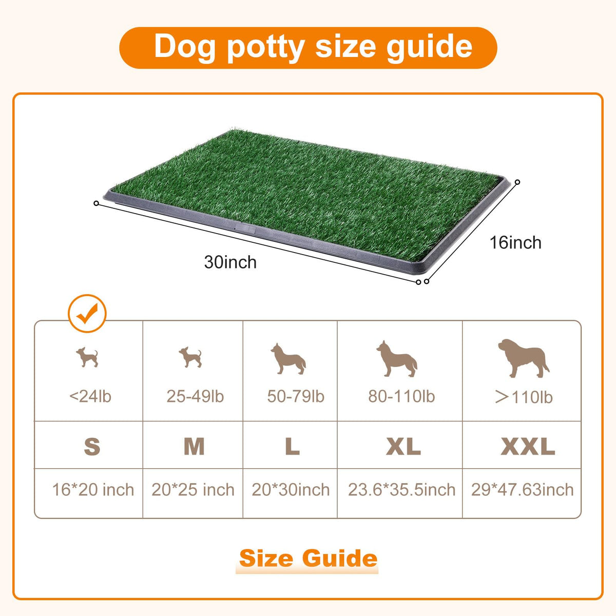 Dog Grass Pad with Tray 16x20in S7754