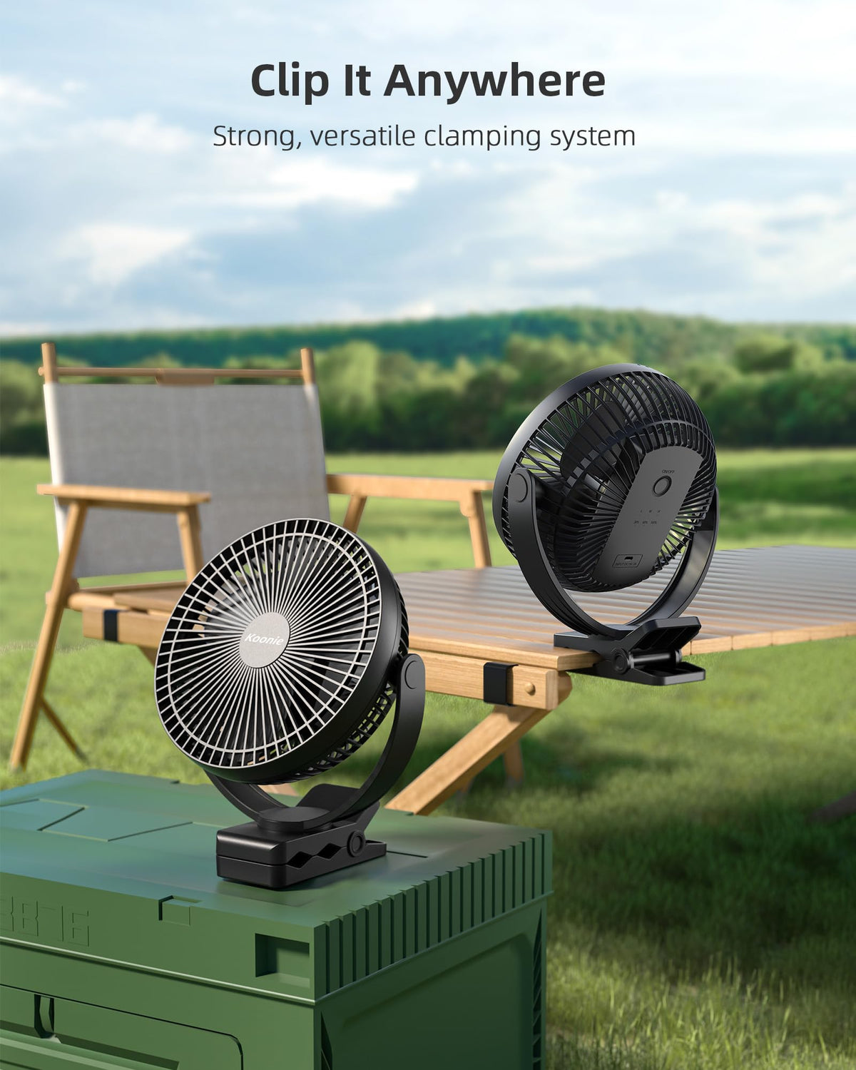 8" Black Clip on Fan D6664