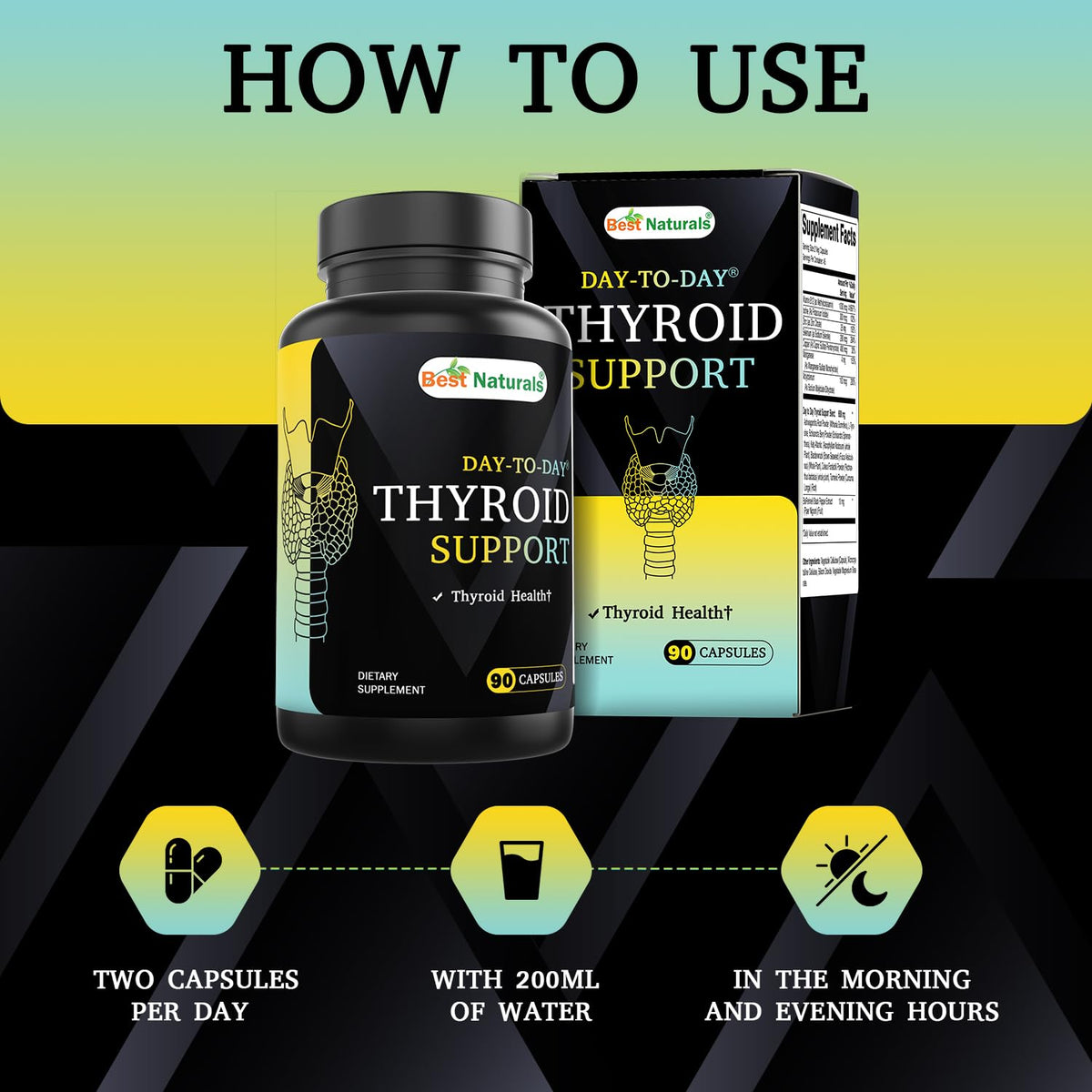 90 Vegetable Capsules Thyroid Support Supplement I329