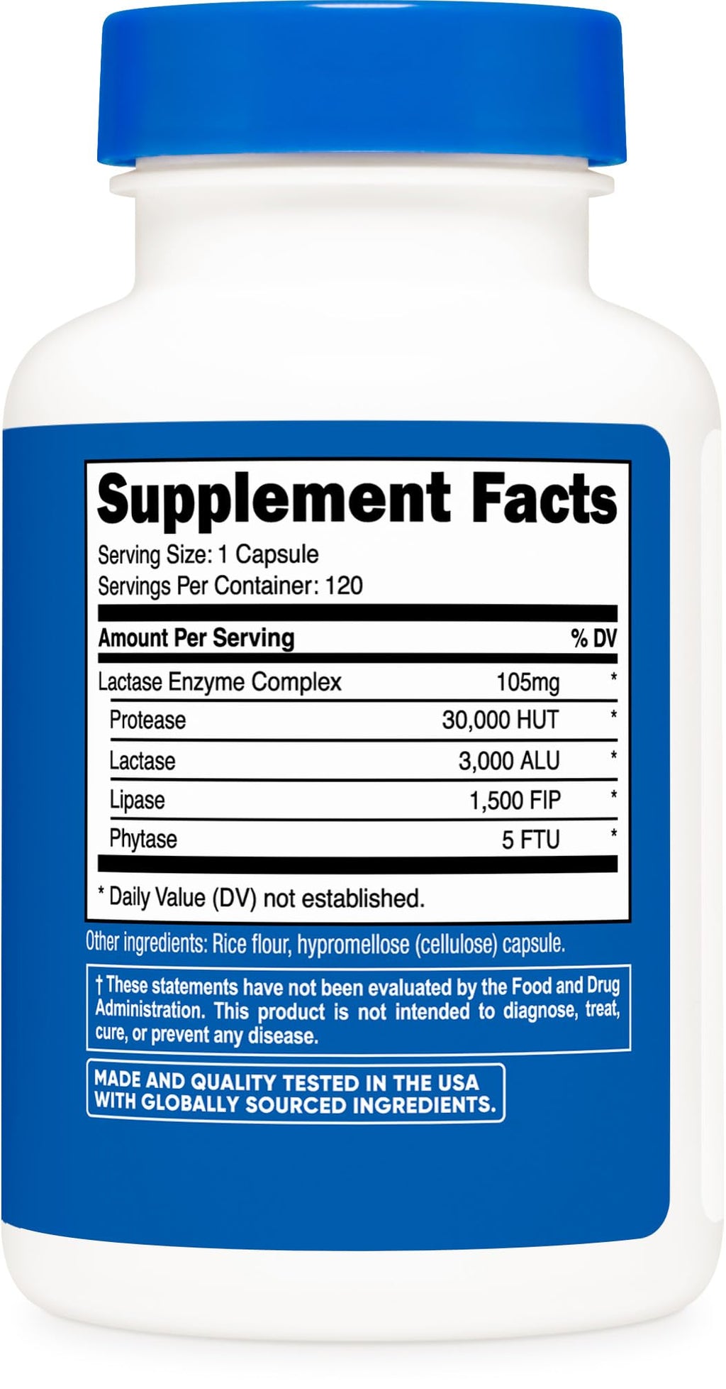 Lactase Enzyme Complex 120 Capsules Gluten-Free R761
