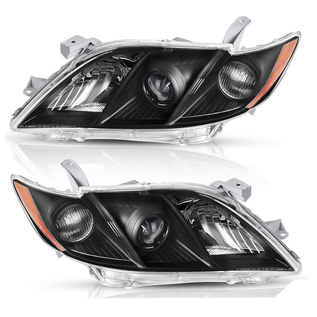 Black Projector Headlight Assembly Pair N6537
