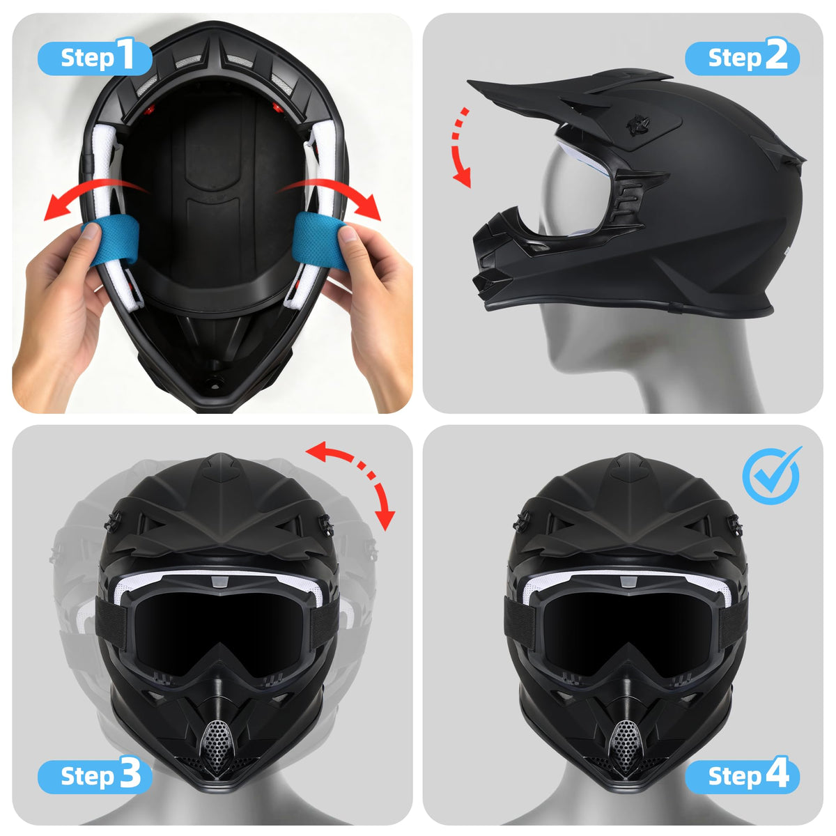 Kids DOT Approved Motocross Helmet J600