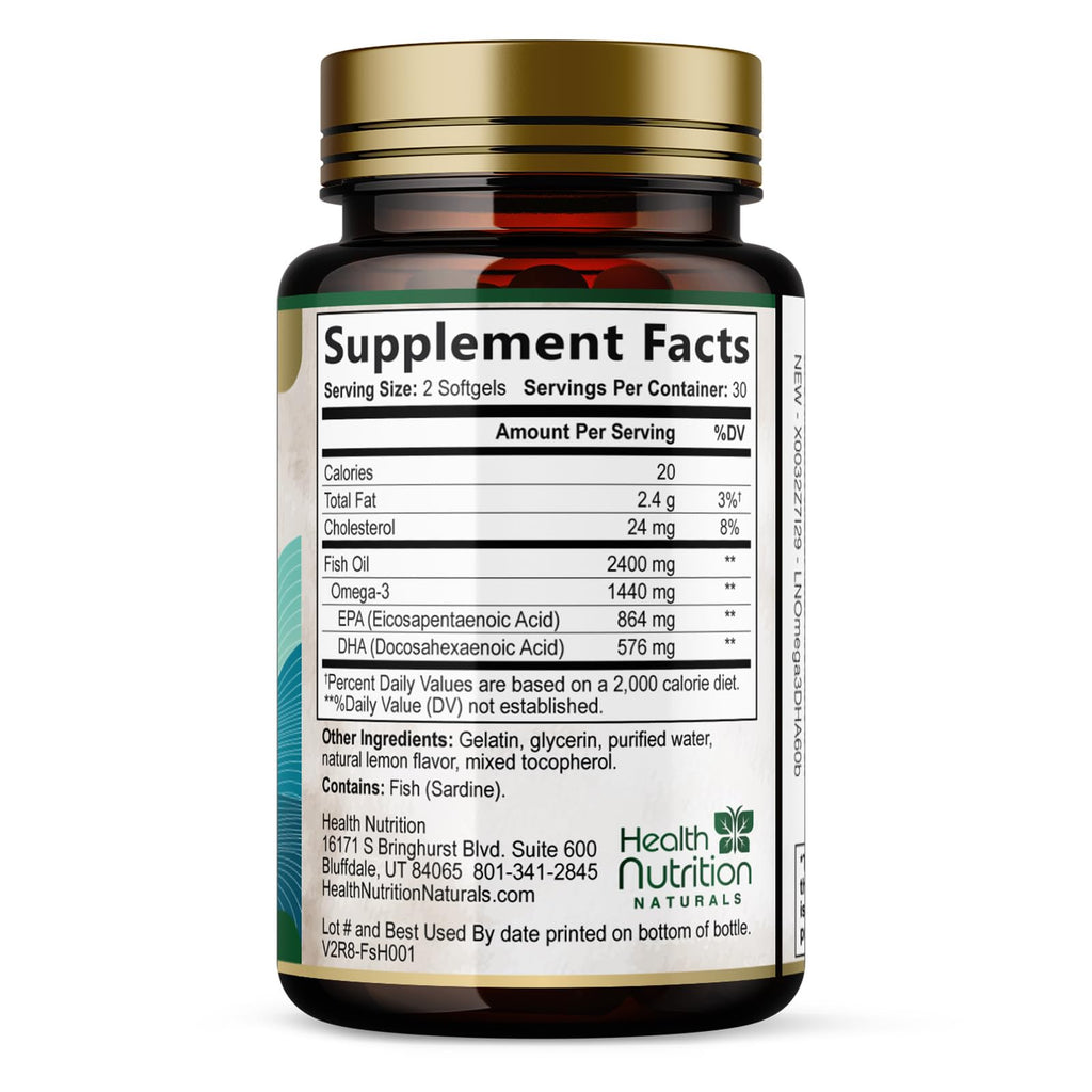 2400mg Omega 3 Fish Oil Softgels P417231