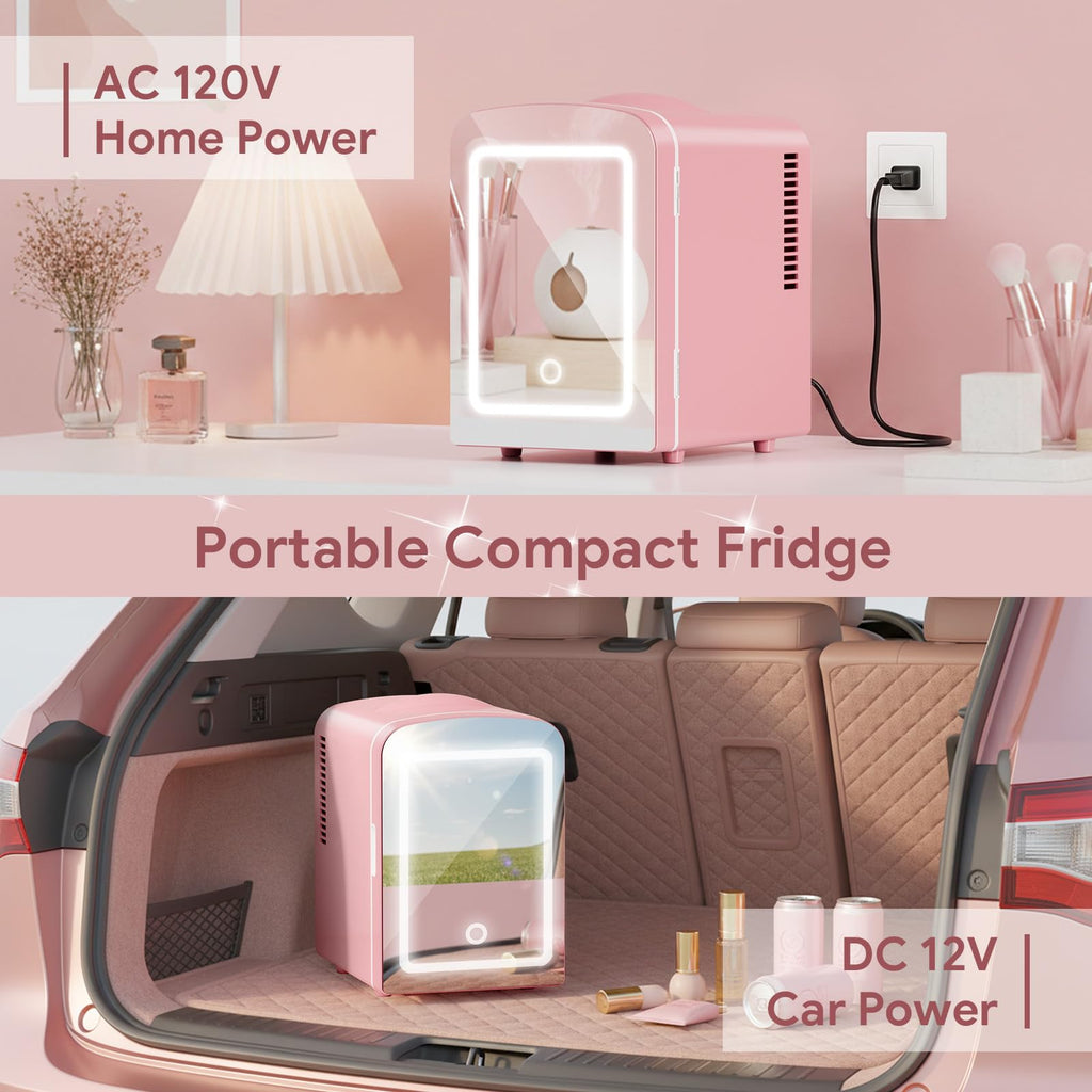 4L Mini Skincare Fridge with LED Mirror T9853