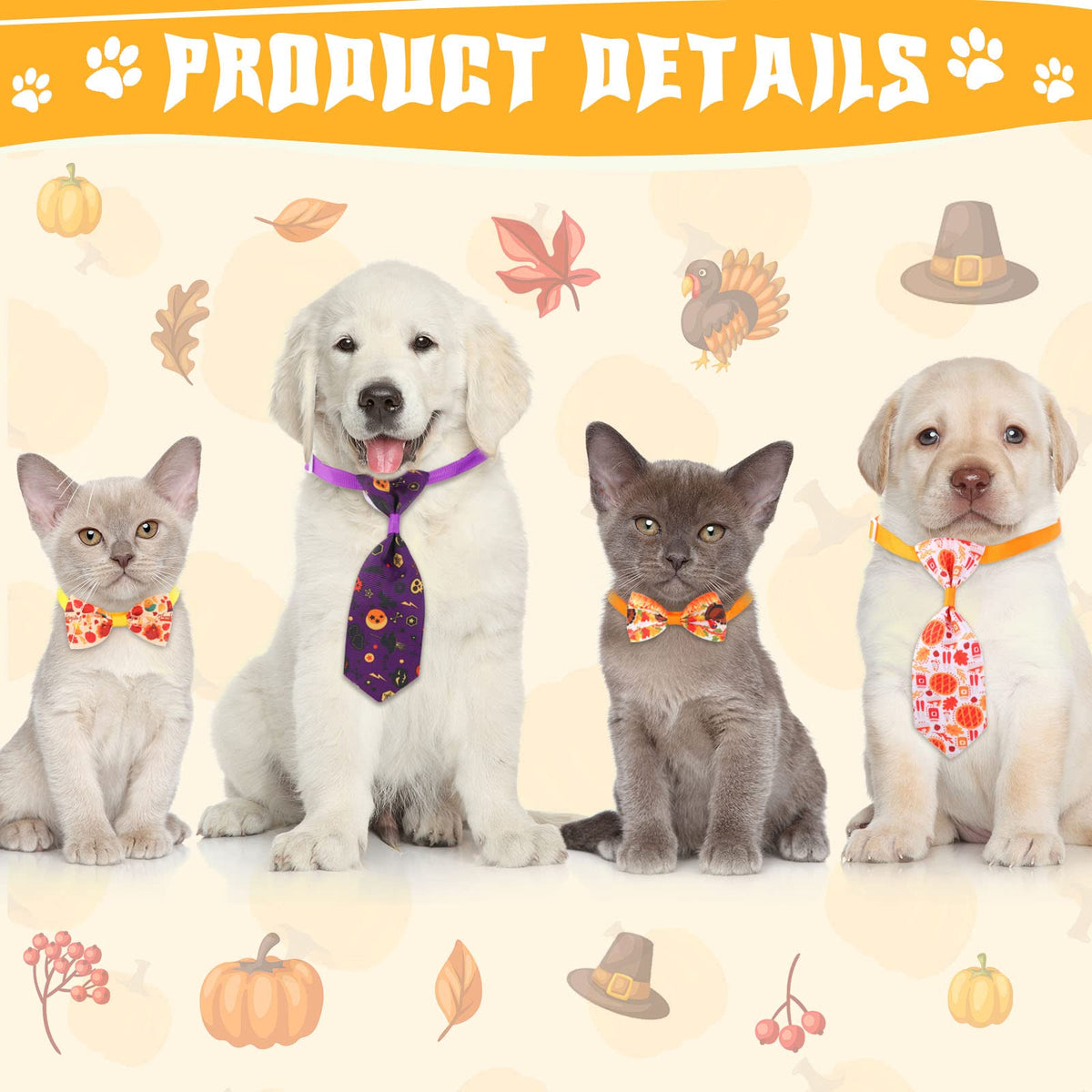 100 Pack Dog Bow Tie Collar Set D874