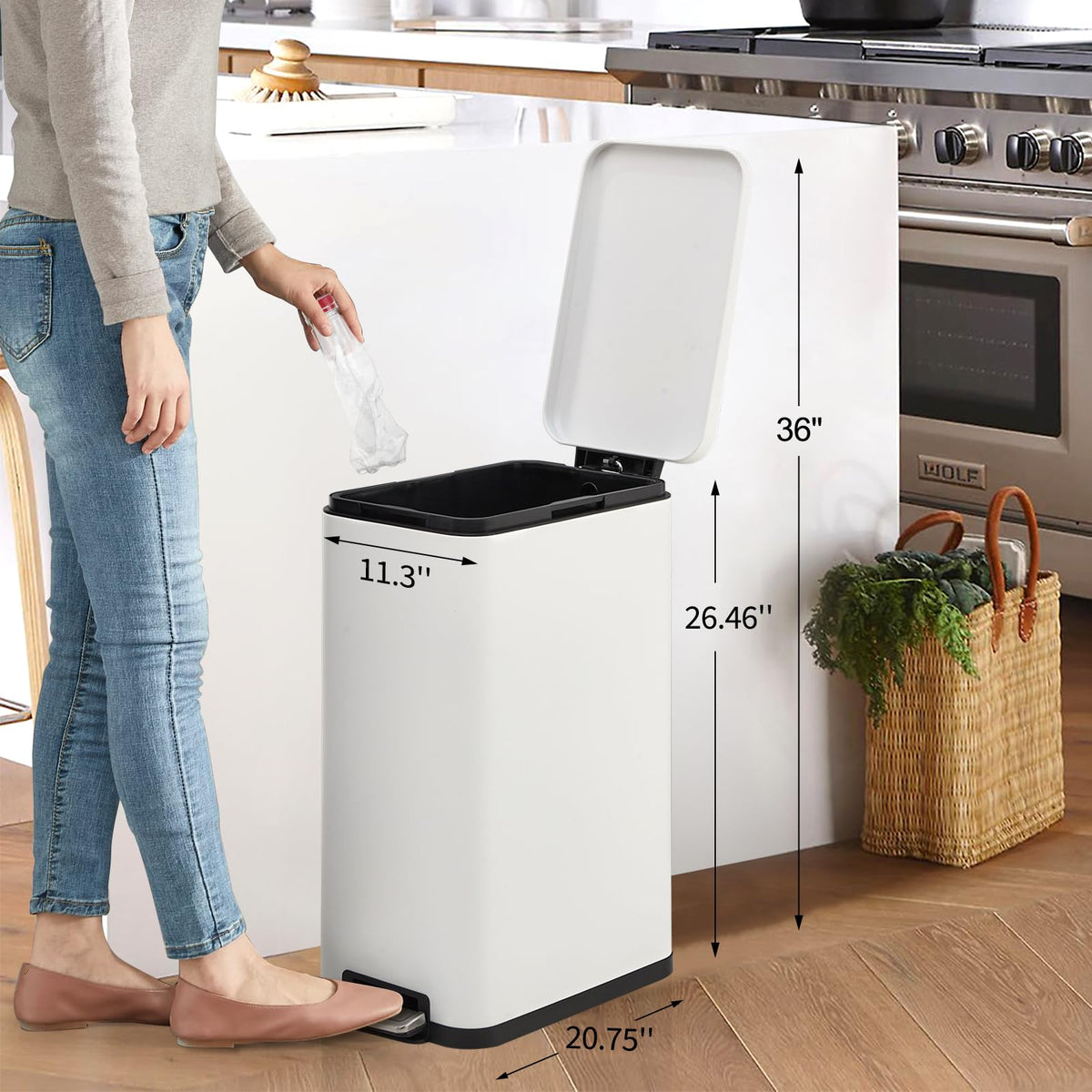 13.2 Gallon Stainless Steel Step Trash Can with Lid M71793