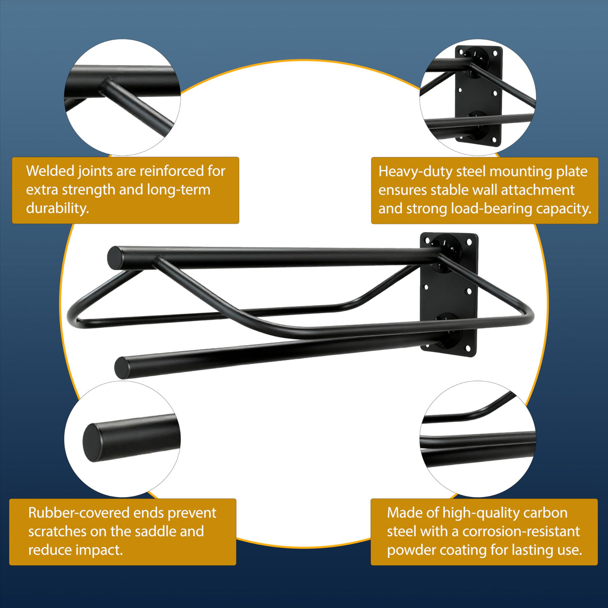 Wall Mount Metal Saddle Rack with Pad Bar T533939
