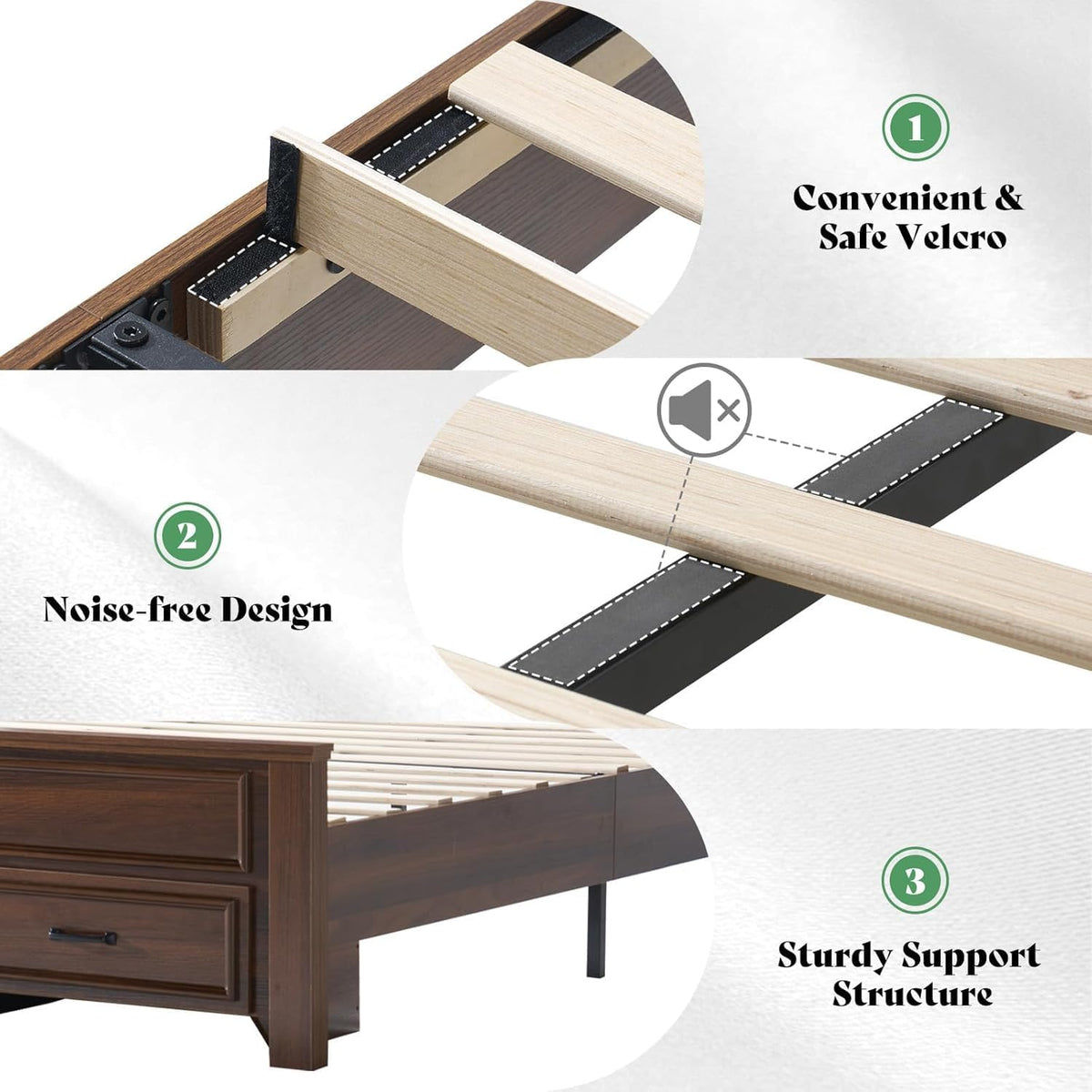52.2" Full Size Farmhouse Bed Frame with Headboard Y769