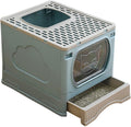Foldable Top Entry Cat Litter Box with Lid and Scoop G891652