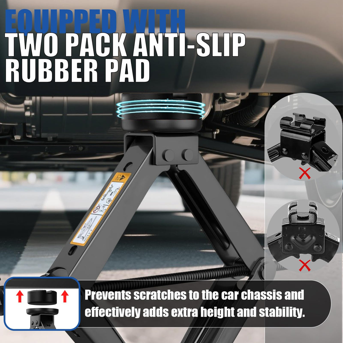 3 Ton Scissor Jack with Rubber Jack Pad I533