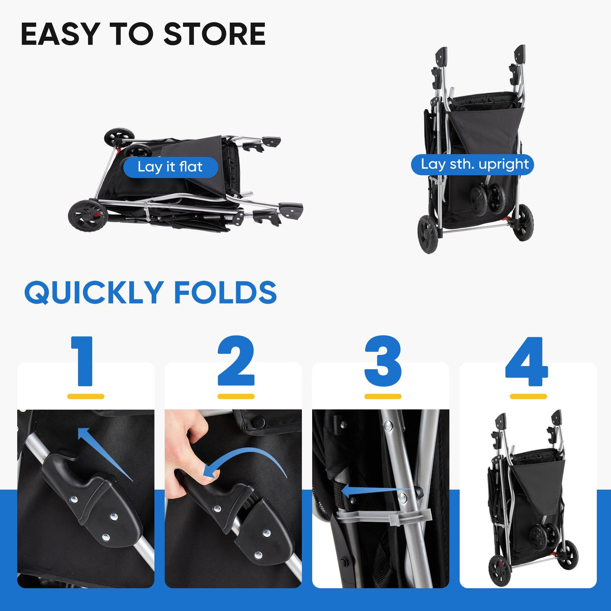 Foldable 3 Wheel Pet Stroller A636641