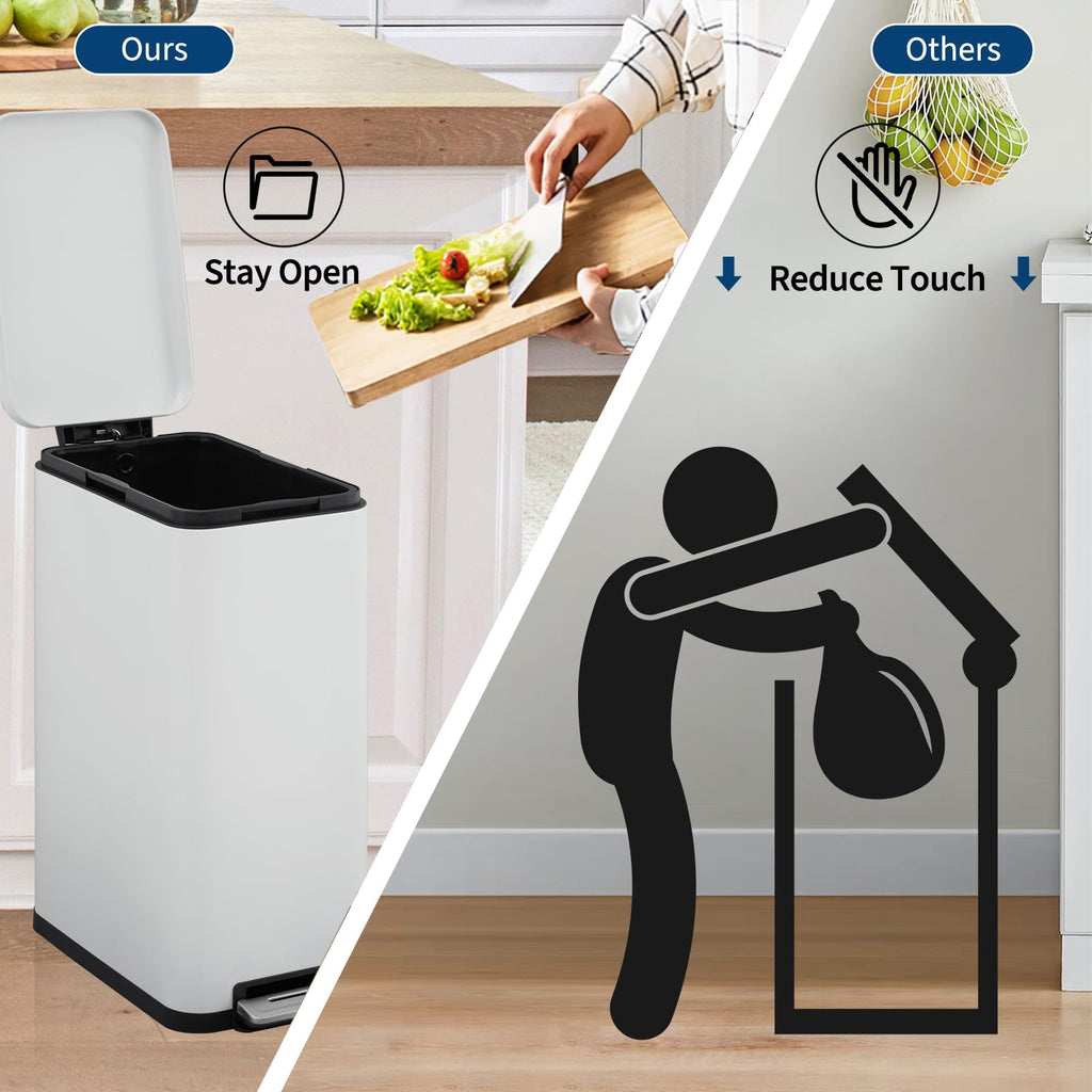 13.2 Gallon Stainless Steel Step Trash Can with Lid M71793