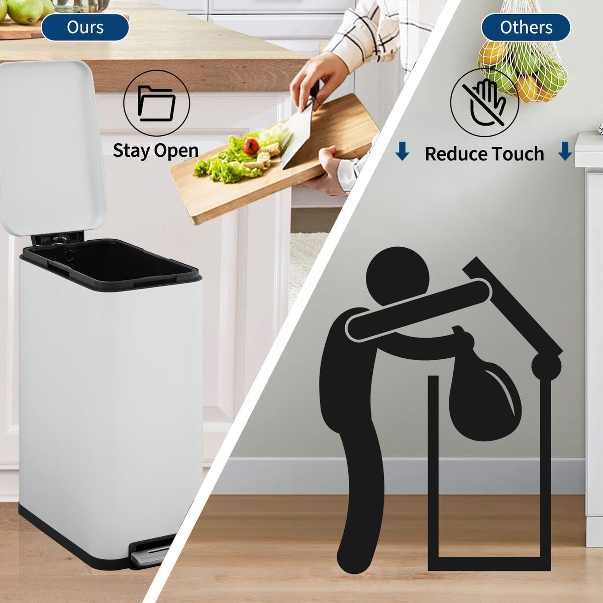 13.2 Gallon Stainless Steel Step Trash Can with Lid M71793