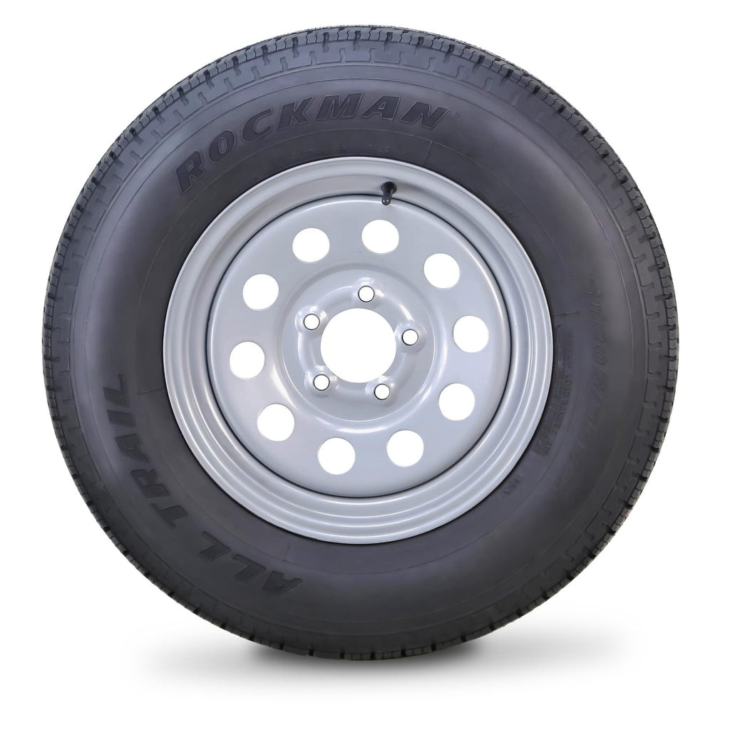 Trailer Tire Wheel ST205/75R15 8PR D 107M 5X4.5" PCD Silver Mod Rim U41913