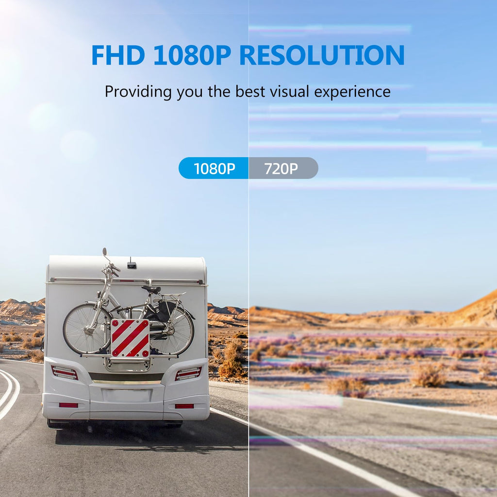 Magnetic Solar Wireless Backup Camera with 7" 1080P Monitor Q600