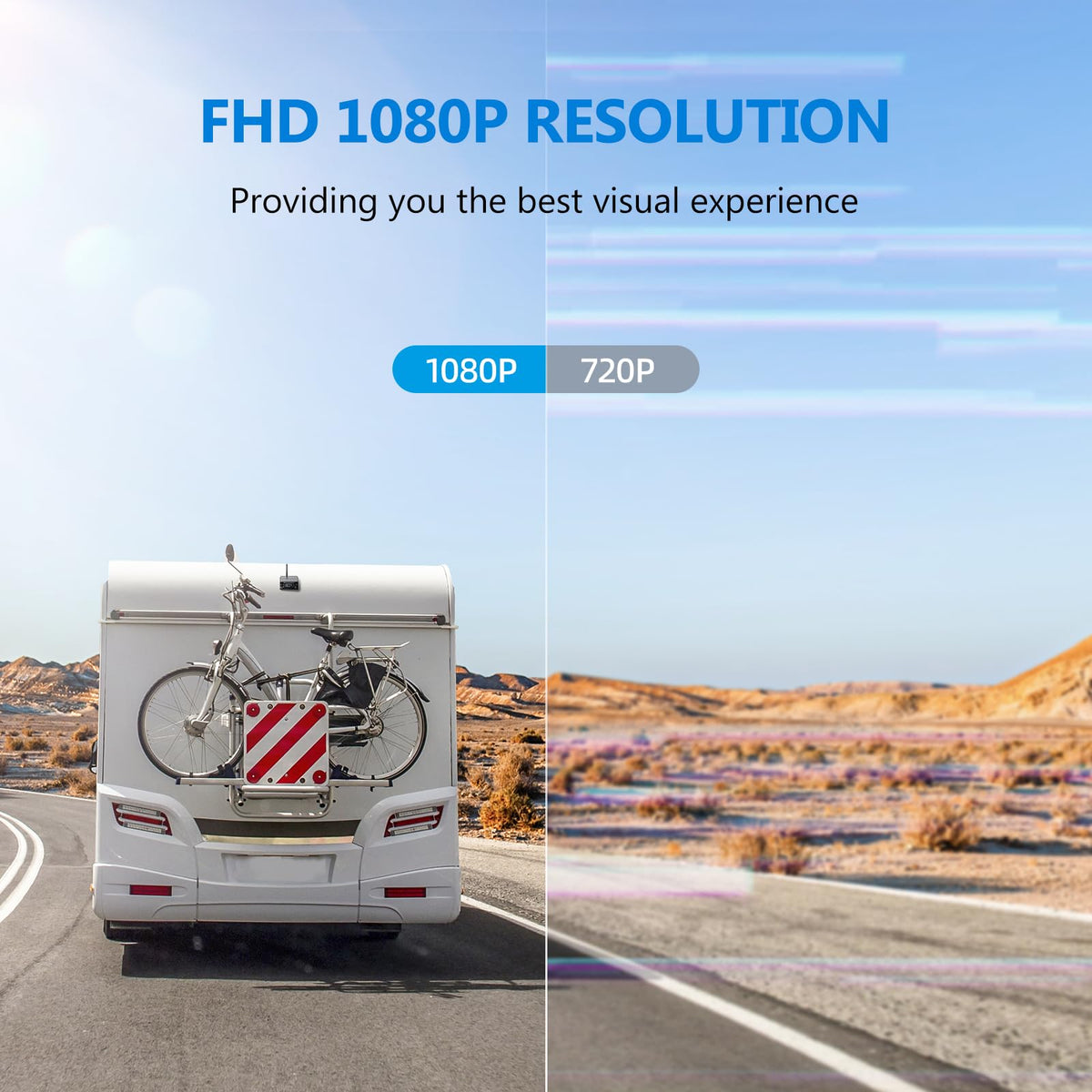 Magnetic Solar Wireless Backup Camera with 7" 1080P Monitor Q600