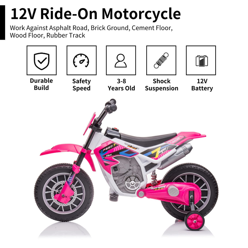 12V Ride On Motorcycle with Training Wheels I1522