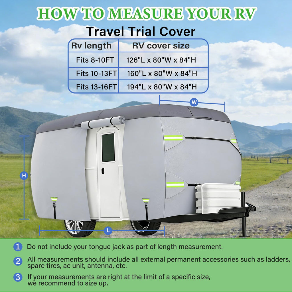 7 Layers Waterproof Fiberglass Travel Trailer Cover X6953