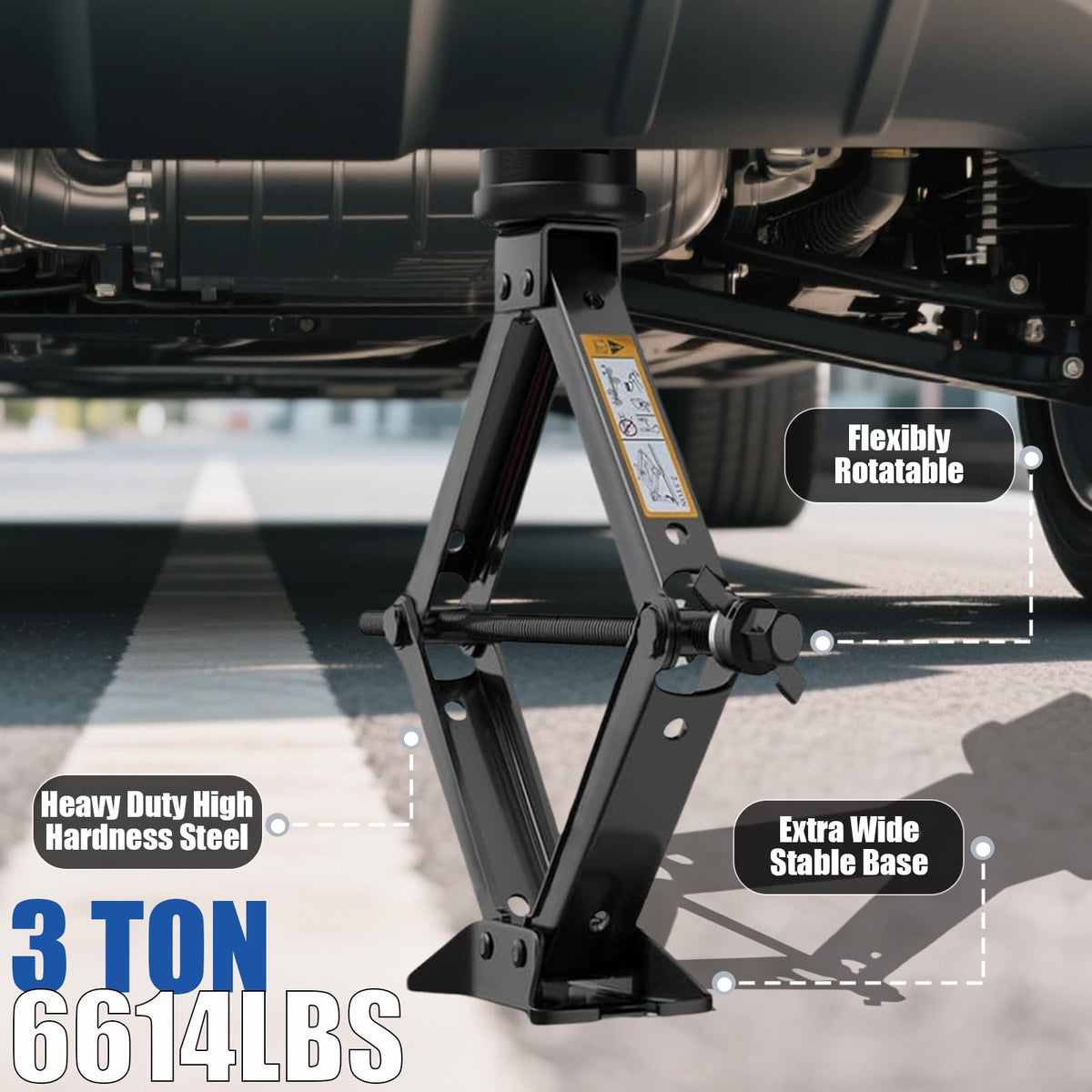 3 Ton Scissor Jack with Rubber Jack Pad I533