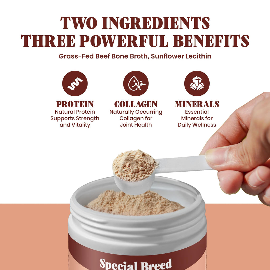 Grass Fed Beef Bone Broth Powder for Dogs and Cats 9.5oz I180233