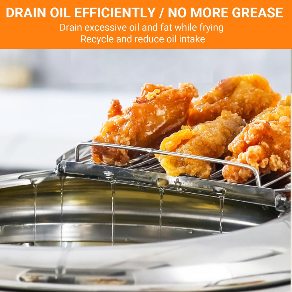 4.2L Stainless Steel Deep Fryer Pot with Thermometer Z5231