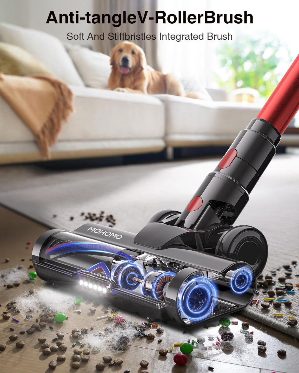 Cordless Stick Vacuum Cleaner 650W 55KPa Red B25377