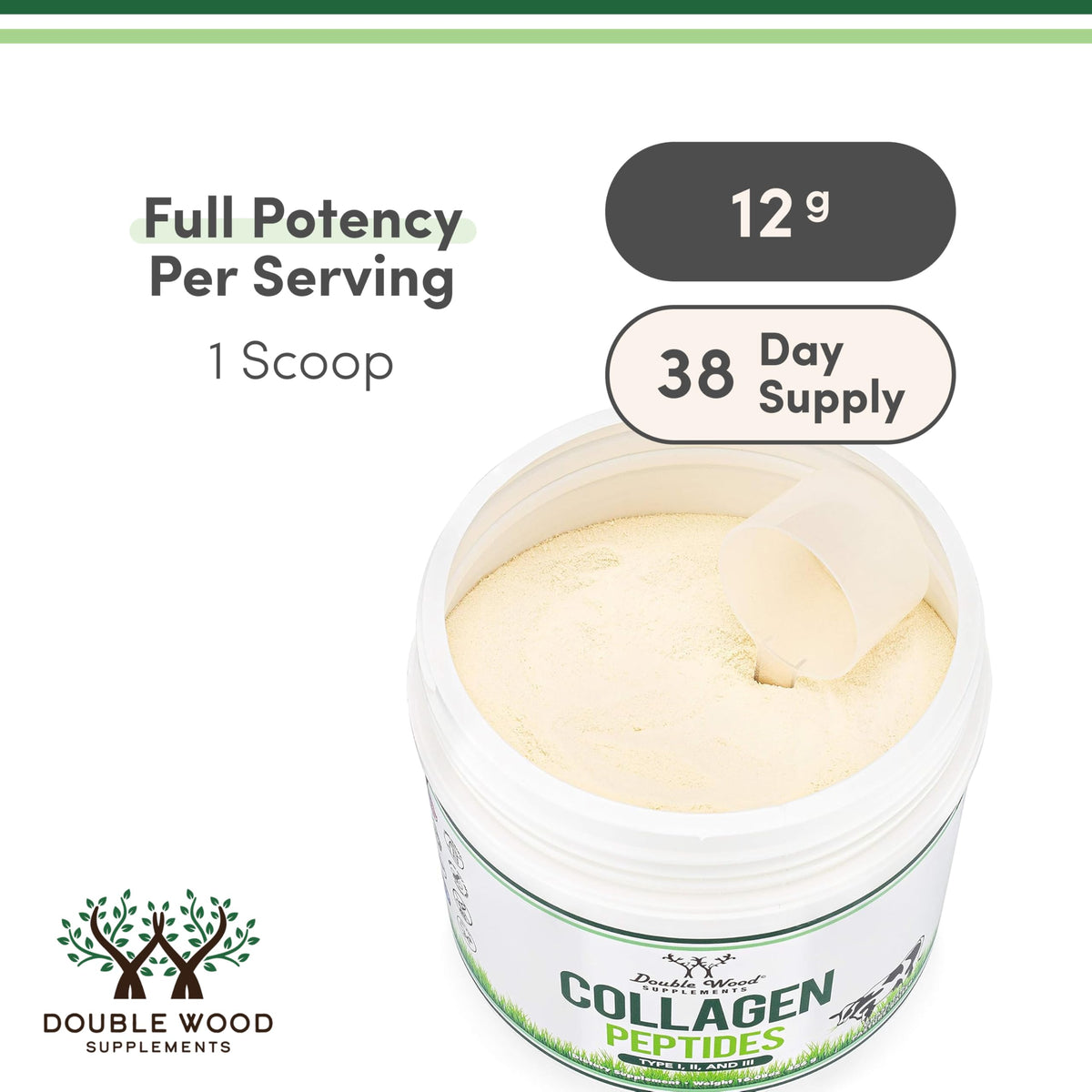 Collagen Peptides Powder Type I II III 16 oz U748