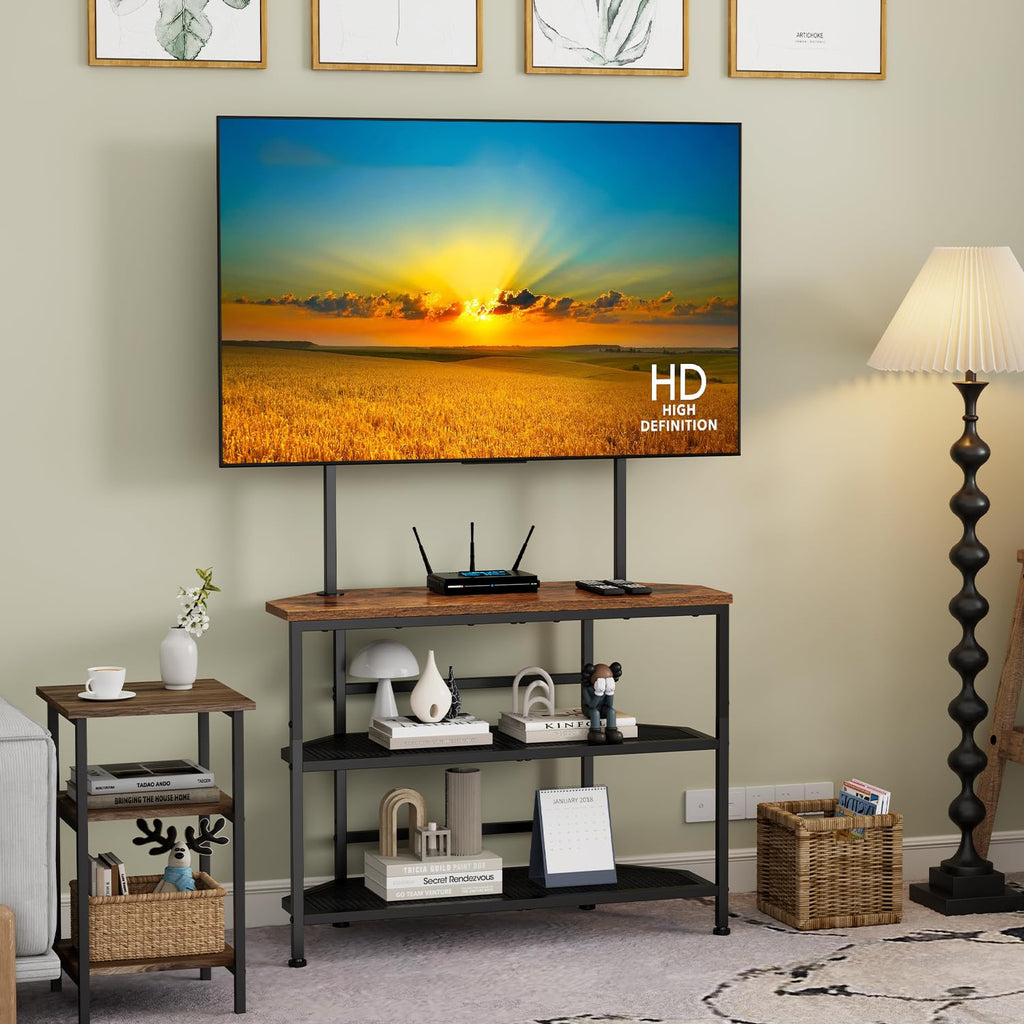 23" to 60" Corner TV Stand with Mount and Storage Shelves Y2587