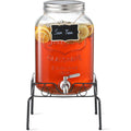 2 Gallon Glass Beverage Dispenser with Stand and Lid N516