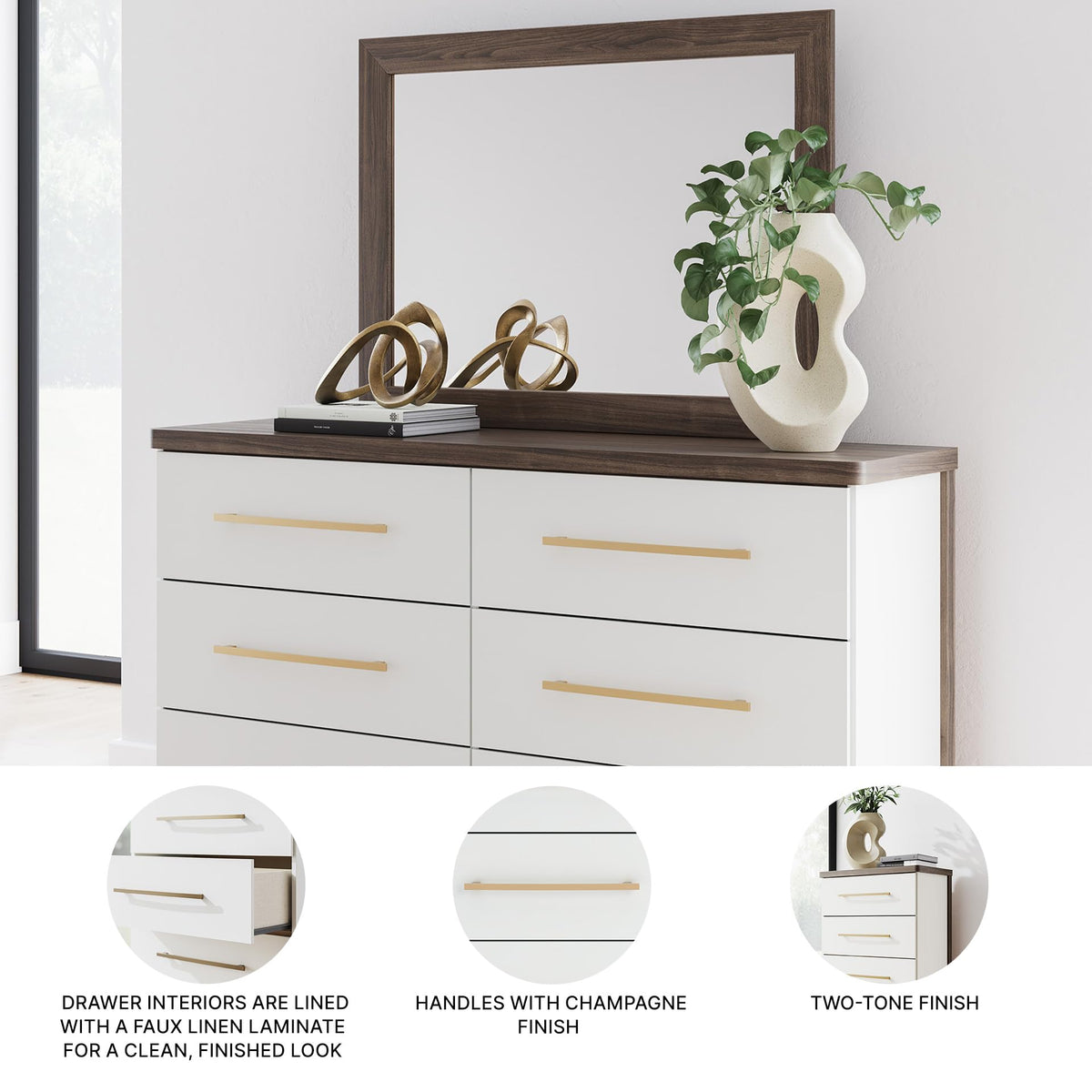 Contemporary 5-Drawer Chest with Walnut Finish T80568