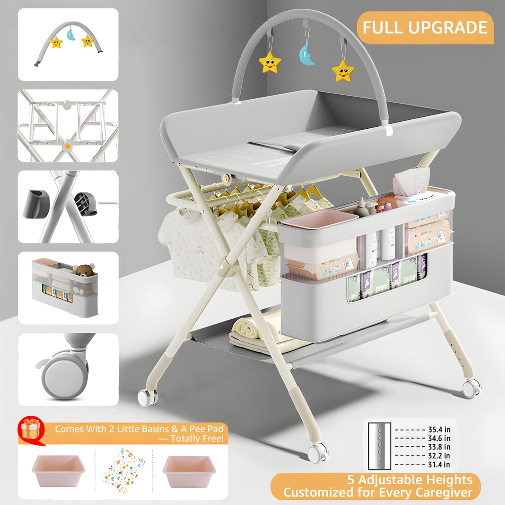 Portable Baby Changing Table with Wheels I14602