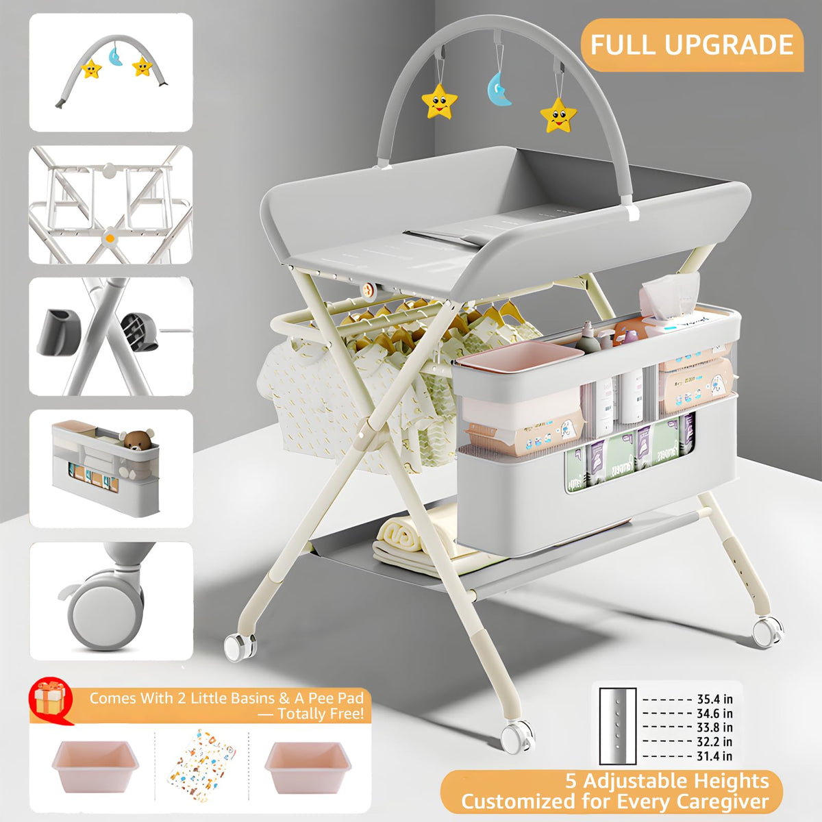 Portable Baby Changing Table with Wheels I14602