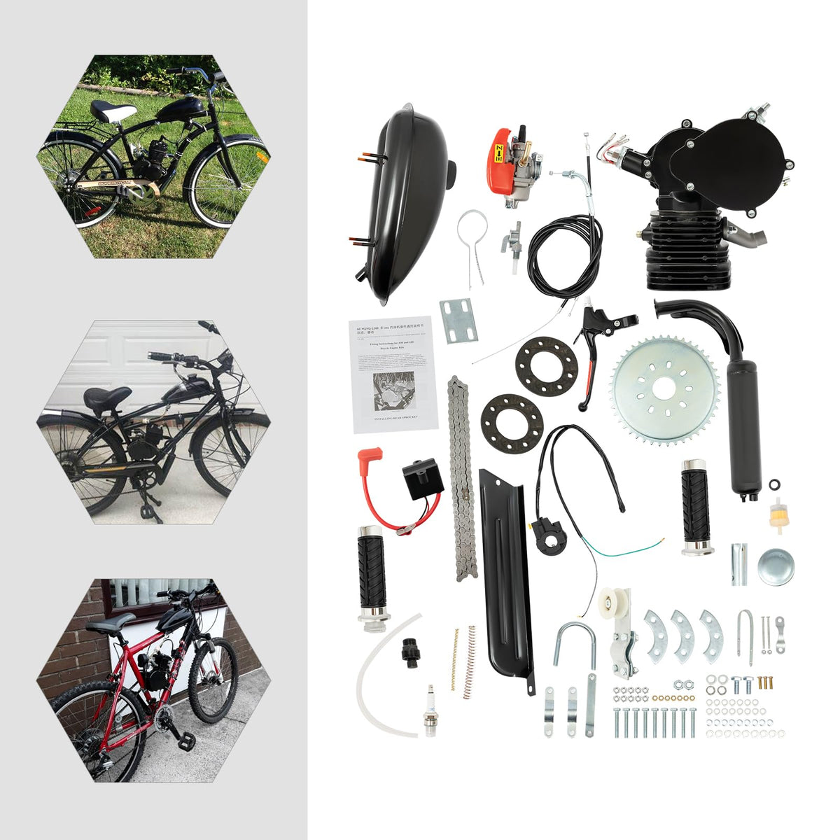 110cc 2-Stroke Bicycle Engine Kit for 26" /28" Bikes Z5577
