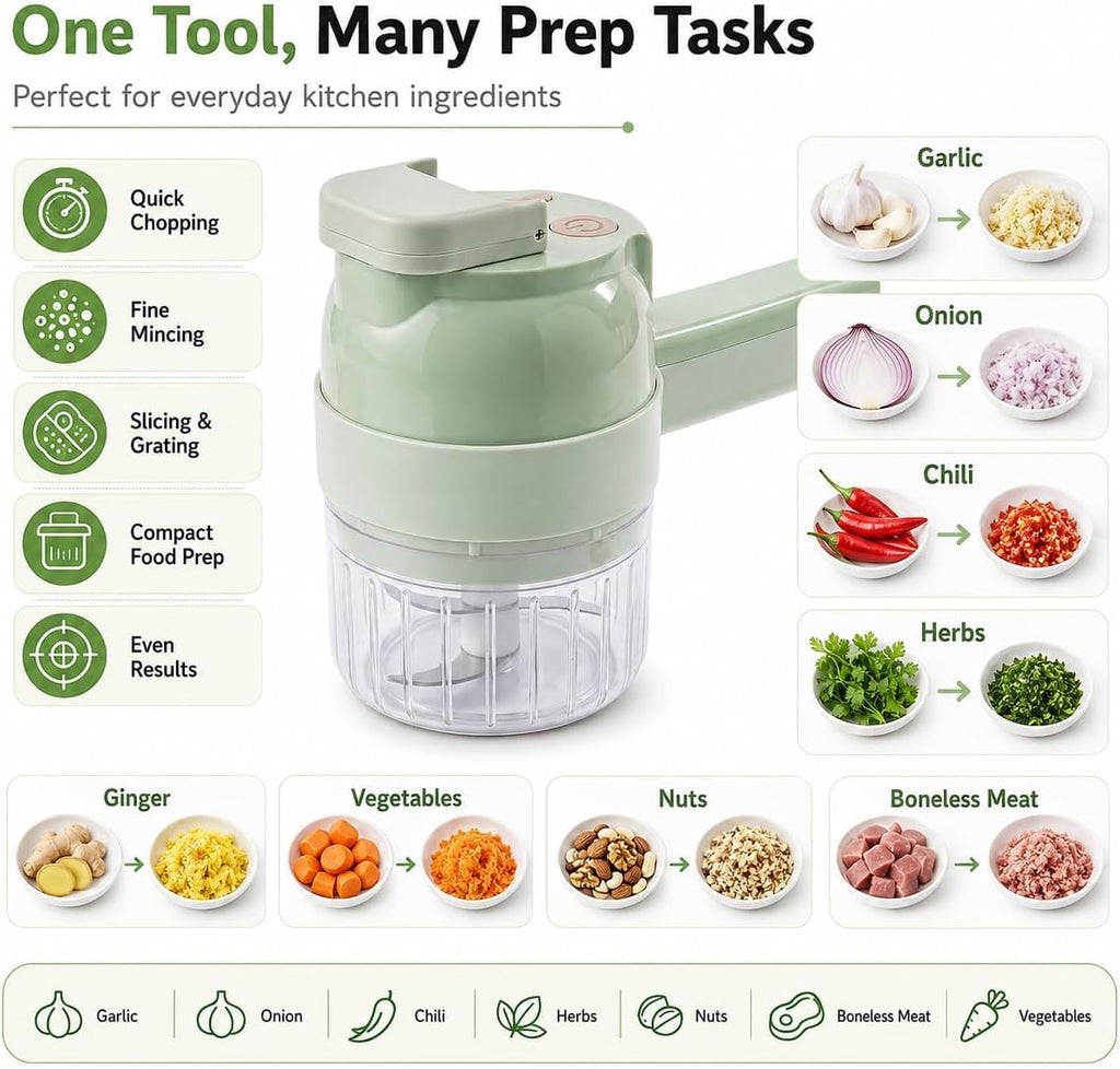4 in 1 Handheld Electric Vegetable Chopper W2646