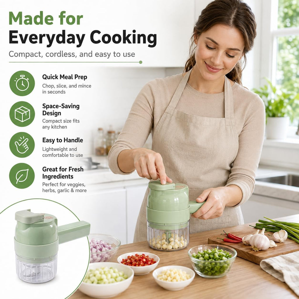 4 in 1 Handheld Electric Vegetable Chopper W2646