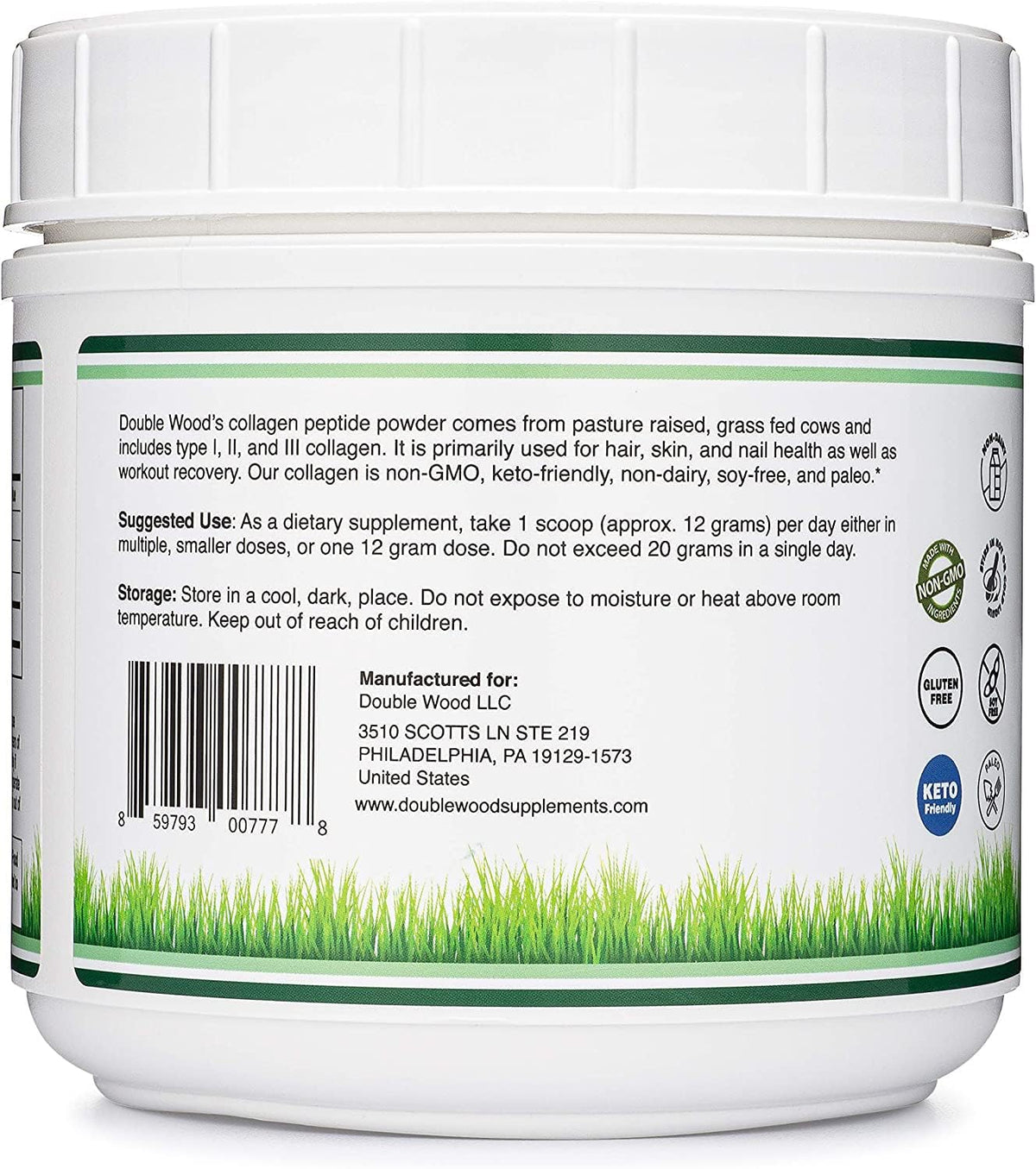 Collagen Peptides Powder Type I II III 16 oz U748