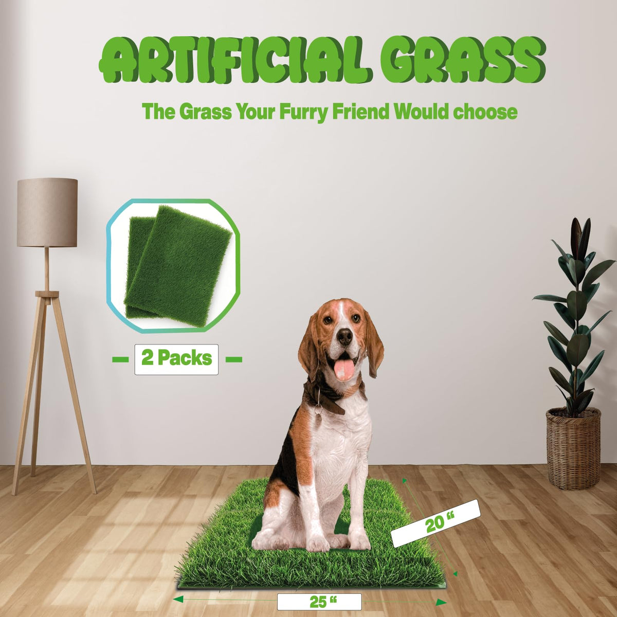 2-Pack Artificial Grass Potty Pad 20x25 Inch P782398