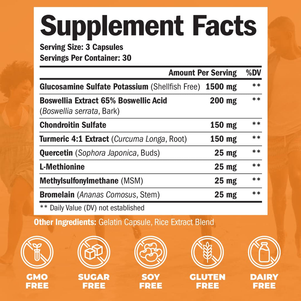 Glucosamine Chondroitin Turmeric MSM Men's Multivitamin Supplement Bundle U726488