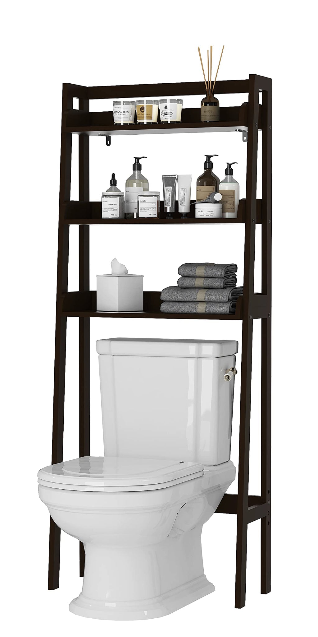3-Tier Espresso Wood Bathroom Organizer S13242